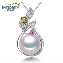 AAA 10-11mm 925 Silver Button Freshwater Cheap and Simple Design Pearl Pendant